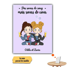 Charger l'image dans la galerie, Impression sur table décoration personnalisée, TableTop Print cadeau pour amis, pas soeurs de sang mais sœurs de cœur