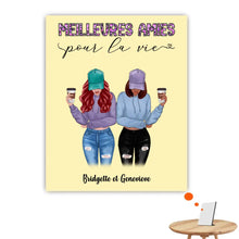 Charger l'image dans la galerie, Jusqu'à 5 filles, Impression sur table décoration personnalisée, TableTop Print cadeau pour amis, Meilleurs amis pour la vie