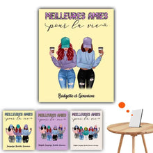 Charger l'image dans la galerie, Jusqu'à 5 filles, Impression sur table décoration personnalisée, TableTop Print cadeau pour amis, Meilleurs amis pour la vie
