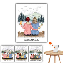 Charger l'image dans la galerie, Jusqu'à 5 filles, Impression sur table décoration personnalisé, TableTop Print décoration cadeau pour amies, sœurs