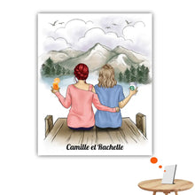 Charger l'image dans la galerie, Jusqu'à 5 filles, Impression sur table décoration personnalisé, TableTop Print décoration cadeau pour amies, sœurs