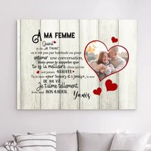 Charger l'image dans la galerie, Impression sur Acrylique Photo Personnalisée, Cadeau pour couple, À ma femme (Photo dans cœur)