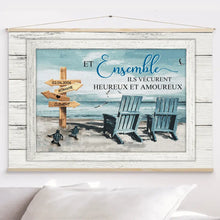 Charger l'image dans la galerie, Toile à suspendre personnalisée, toile Cadeau pour couple, famille, Et ensemble ils vécurent heureux et amoureux