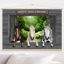 Charger l'image dans la galerie, Jusqu'à 3 chevaux, Toile à suspendre personnalisée, toile cadeau pour les amoureux des chevaux