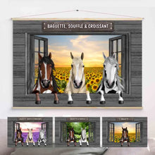 Charger l'image dans la galerie, Jusqu'à 3 chevaux, Toile à suspendre personnalisée, toile cadeau pour les amoureux des chevaux