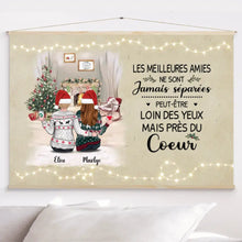 Charger l'image dans la galerie, Jusqu'à 5 filles, Toile à suspendre personnalisée, Sœurs, amis cadeaux de Noël, meilleures amies dans le salon noël