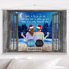 Charger l'image dans la galerie, Jusqu'à 5 filles, Toile à suspendre personnalisée, Sœurs, amis toile cadeaux de Noël, cadeau pour les amis