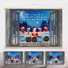 Charger l'image dans la galerie, Jusqu'à 5 filles, Toile à suspendre personnalisée, Sœurs, amis toile cadeaux de Noël, cadeau pour les amis