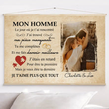 Charger l'image dans la galerie, Toile à suspendre Personnalisée, toile, couple femme, mari, petite amie, petit ami, cadeau pour ma pièce manquante