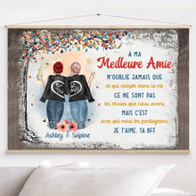 Charger l'image dans la galerie, Toile à suspendre personnalisée, toile, Couple, ami, sœur, meilleure amie, À ma meilleure amie n'ouble jamais que