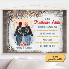 Charger l'image dans la galerie, Toile à suspendre personnalisée, toile, Couple, ami, sœur, meilleure amie, À ma meilleure amie n'ouble jamais que
