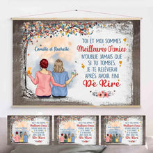 Charger l'image dans la galerie, Jusqu'à 5 filles, Toile à suspendre personnalisée, toile Cadeau Pour ami, sœurs, Toi et moi sommes meilleures amies