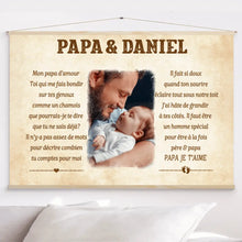Charger l'image dans la galerie, Toile à suspendre Photo personnalisée, Toile pour papa et bébé, Bonne fête des pères, Pour mon papa d'amour
