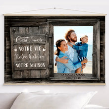 Charger l'image dans la galerie, Toile à suspendre Photo personnalisée, Toile Cadeau Pour famille, c'est nous notre vie notre histoire notre maison