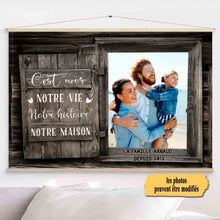 Charger l'image dans la galerie, Toile à suspendre Photo personnalisée, Toile Cadeau Pour famille, c'est nous notre vie notre histoire notre maison