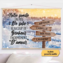 Charger l'image dans la galerie, Toile à suspendre personnalisée, Toile Noël Cadeau, Notre famille un peu de folie beaucoup de bonheur