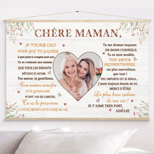 Charger l'image dans la galerie, Mère et Filles Toile à suspendre personnalisée, Toile cadeau de fête des mères, Chère maman, Je t'aime très fort