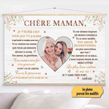 Charger l'image dans la galerie, Mère et Filles Toile à suspendre personnalisée, Toile cadeau de fête des mères, Chère maman, Je t'aime très fort