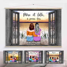 Charger l'image dans la galerie, Jusqu'à 4 filles, Mère et Filles Toile à suspendre personnalisée, Toile fête des mères Cadeau Pour Maman, les filles