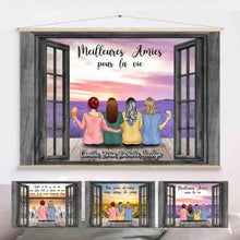 Charger l'image dans la galerie, Jusqu'à 5 filles, Toile à suspendre personnalisée, Toile Cadeau Pour ami, sœurs, Meilleures amies pour toujours