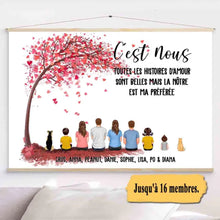 Charger l'image dans la galerie, Jusqu'à 9 membres, Toile à suspendre Personnalisée, Cadeau pour la famille, Chiens, chats, cadeau fête des mères