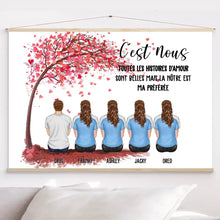 Charger l'image dans la galerie, Jusqu'à 9 membres, Toile à suspendre Personnalisée, Cadeau pour la famille, Chiens, chats, cadeau fête des mères