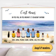 Charger l'image dans la galerie, Jusqu'à 9 membres, Toile à suspendre Personnalisée, Toile cadeau fête des mères, cadeaux famille, chien, chat