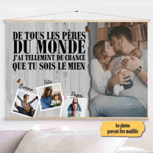 Charger l'image dans la galerie, Toile à suspendre Photo Personnalisée, Toile Cadeau pour famille, Couple, femme, mari, De tous les pères du monde