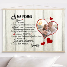 Charger l'image dans la galerie, Toile à suspendre Personnalisée, Toile Cadeau pour couple, femme, mari, Famille, petit ami, petite amie, À ma femme