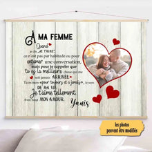 Charger l'image dans la galerie, Toile à suspendre Personnalisée, Toile Cadeau pour couple, femme, mari, Famille, petit ami, petite amie, À ma femme