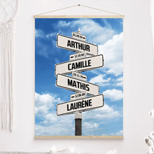 Charger l'image dans la galerie, Jusqu'à 10 noms, Toile à suspendre personnalisée, Toile cadeau pour la famille, fond de ciel nuageux