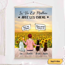 Charger l'image dans la galerie, Jusqu'à 4 chiens, Toile à suspendre personnalisée, Toile Cadeau pour Maman de chiens, je serai toujours là