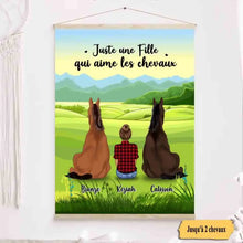 Charger l'image dans la galerie, Jusqu'à 2 chevaux, Toile à suspendre personnalisée, Toile Cadeau pour amoureux chevaux, fille qui aime les chevaux