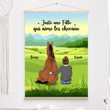 Charger l'image dans la galerie, Jusqu'à 2 chevaux, Toile à suspendre personnalisée, Toile Cadeau pour amoureux chevaux, fille qui aime les chevaux