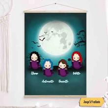Charger l'image dans la galerie, Jusqu'à 9 enfants, Toile à suspendre personnalisée, Toile Halloween cadeau pour grand-mère, maman, famille