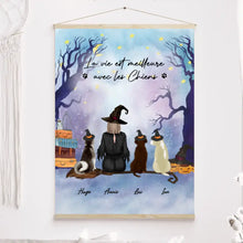 Charger l'image dans la galerie, Jusqu'à 6 chiens, Toile à suspendre Halloween personnalisée, Toile Cadeau pour les amoureux des chiens, Maman chien