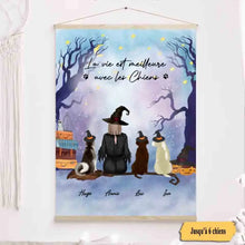 Charger l'image dans la galerie, Jusqu'à 6 chiens, Toile à suspendre Halloween personnalisée, Toile Cadeau pour les amoureux des chiens, Maman chien