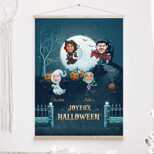 Charger l'image dans la galerie, Jusqu'à 7 membres, Toile à suspendre personnalisés, Toile d'Halloween photo personnalisée Cadeau pour Famille