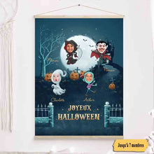 Charger l'image dans la galerie, Jusqu'à 7 membres, Toile à suspendre personnalisés, Toile d'Halloween photo personnalisée Cadeau pour Famille