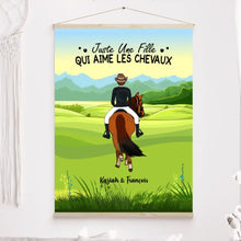 Charger l'image dans la galerie, Jusqu'à 3 chevaux, Toile à suspendre personnalisée, Toile Cadeau pour Fille, La vie est meilleure avec les chevaux