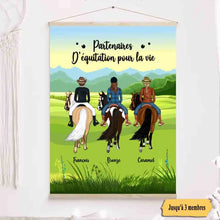 Charger l'image dans la galerie, Jusqu'à 3 chevaux, Toile à suspendre personnalisée, Toile Cadeau pour Fille, La vie est meilleure avec les chevaux