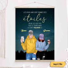 Charger l'image dans la galerie, Jusqu'à 2 filles, Toile à suspendre personnalisée, Toile Cadeau pour meilleurs amis, sœurs, Les vrais amis