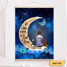 Charger l'image dans la galerie, Jusqu'à 4 chats, Toile à suspendre personnalisée, Toile Cadeau pour Maman Chat, Je t'aime jusqu'à la lune et retour