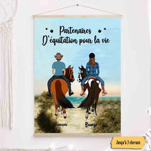 Charger l'image dans la galerie, Jusqu'à 3 chevaux, Toile à suspendre personnalisés, Toile Pour Maman cheval, Partenaires d'équitation pour la vie