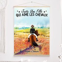 Charger l'image dans la galerie, Jusqu'à 3 chevaux, Toile à suspendre personnalisés, Toile Pour Maman cheval, Juste Une Fille Qui Aime Les Chevaux