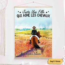Charger l'image dans la galerie, Jusqu'à 3 chevaux, Toile à suspendre personnalisés, Toile Pour Maman cheval, Juste Une Fille Qui Aime Les Chevaux