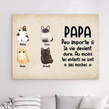 Charger l'image dans la galerie, Impressions sur métal personnalisée, cadeau pour Papa Chat, fête des pères, Jusqu'à 9 chats, Pas Moches