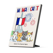 Charger l'image dans la galerie, Jusqu'à 9 chats, Impression sur table personnalisée, TableTop Print cadeau pour Maman Chat, drapeau français,fête nationale