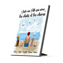 Charger l'image dans la galerie, Jusqu'à 6 animaux, Impression sur table personnalisée, TableTop Print cadeau pour Maman Chat, Chien, Été, Plage