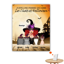Charger l'image dans la galerie, Jusqu'à 6 Chats, Impression sur table personnalisée, TableTop Print cadeau pour Maman Chat, sorcière, Joyeux Halloween